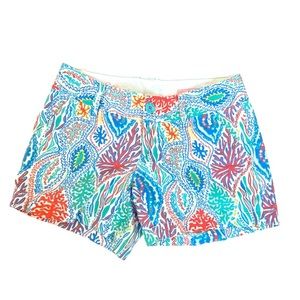 Lilly Pulitzer Sz 00 First Impression Callahan Shorts Turquoise Multicolor